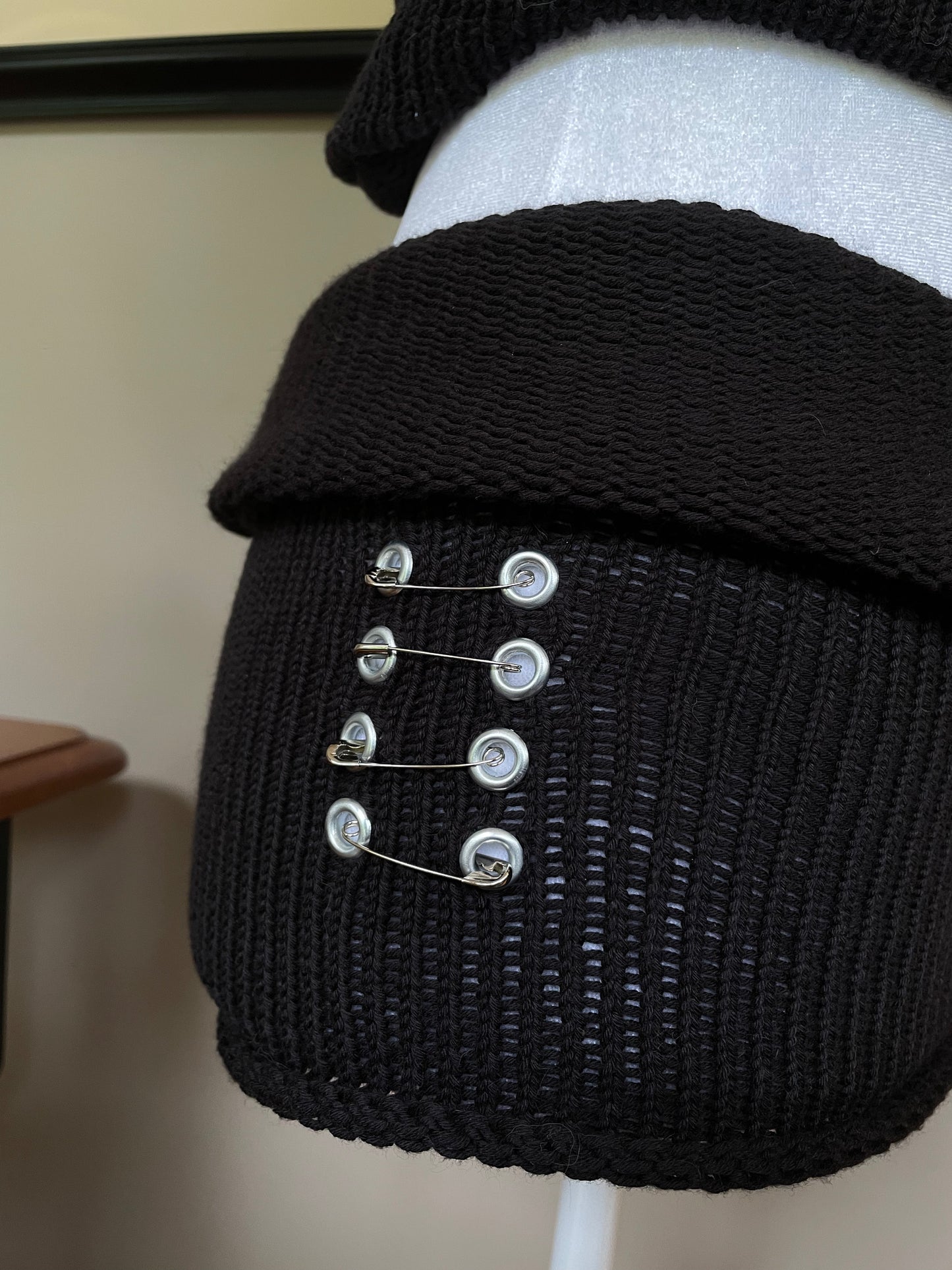 Black Knit Grommet Two-Piece Set (One of One)