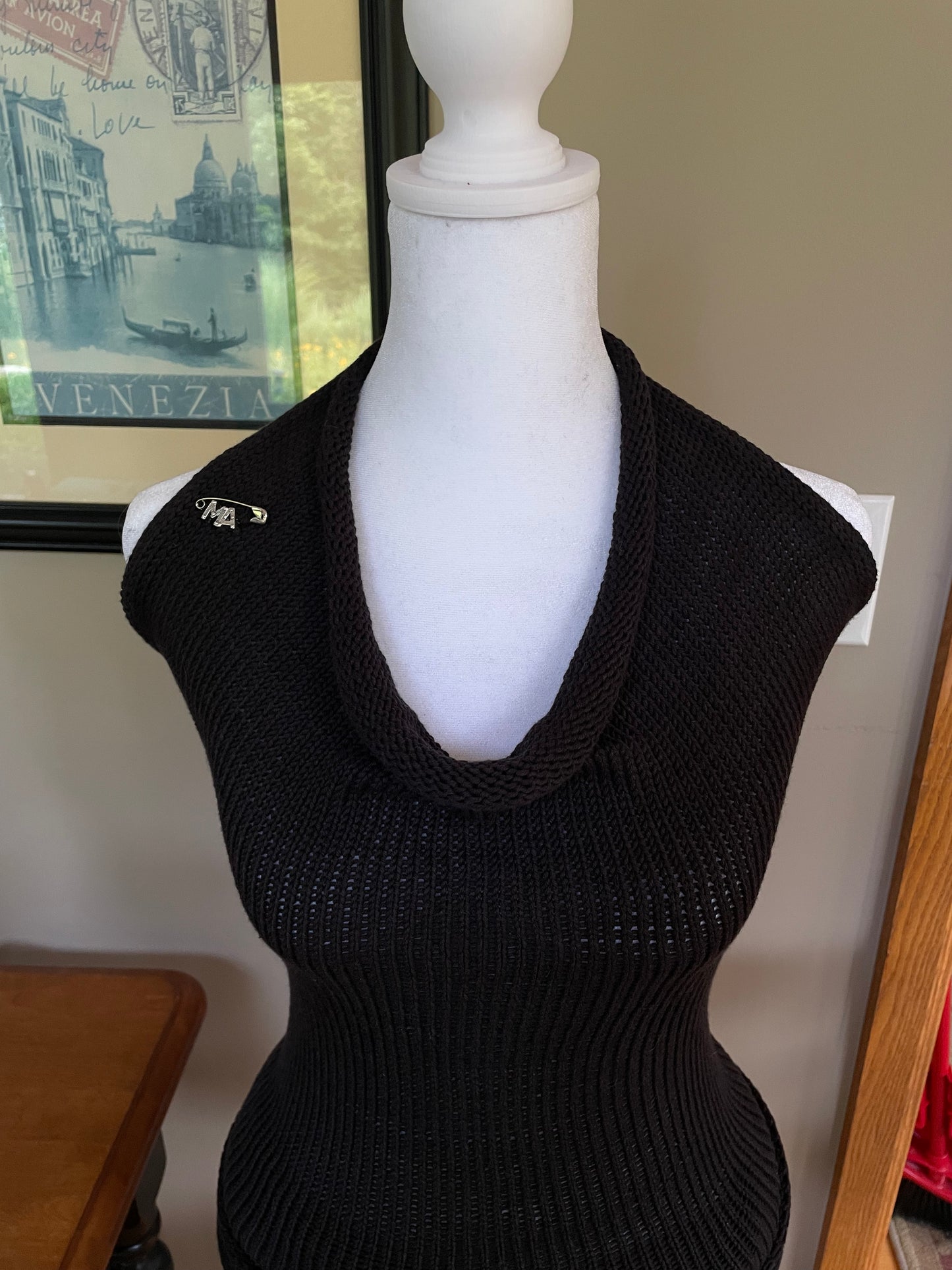 Black Knit Grommet Two-Piece Set (One of One)